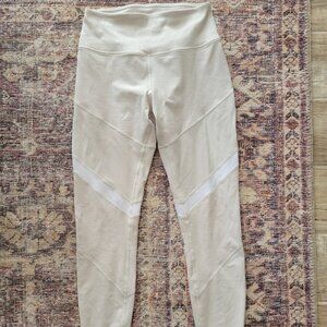 Alo Yoga Airbrush Beige White Colorblock legging sz Small
